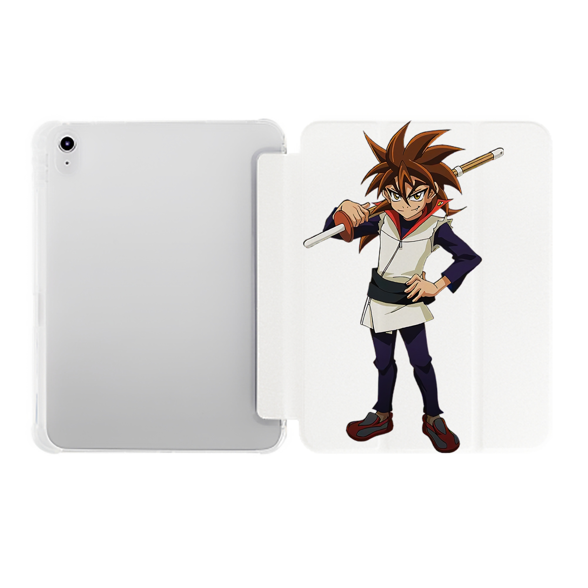 （画像用） 遊☆戯☆王 Yu-Gi-Oh! IPad ケース ペン収納付き 三つ折りスタンド PUレザー×シリコン 対応機種9.5/10.5/10.9インチ